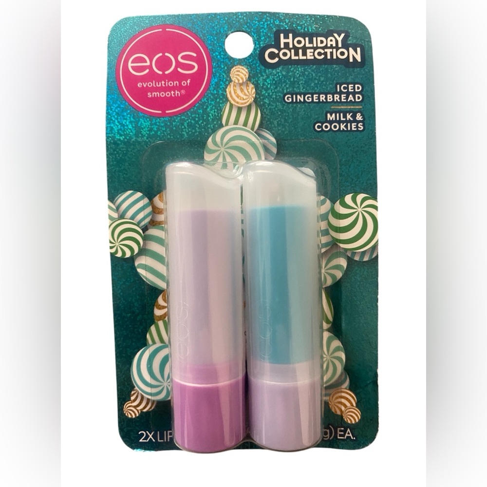 EOS Holiday Collection 2 pack Lip Balm- Iced gingerbread/Milk and Cookies